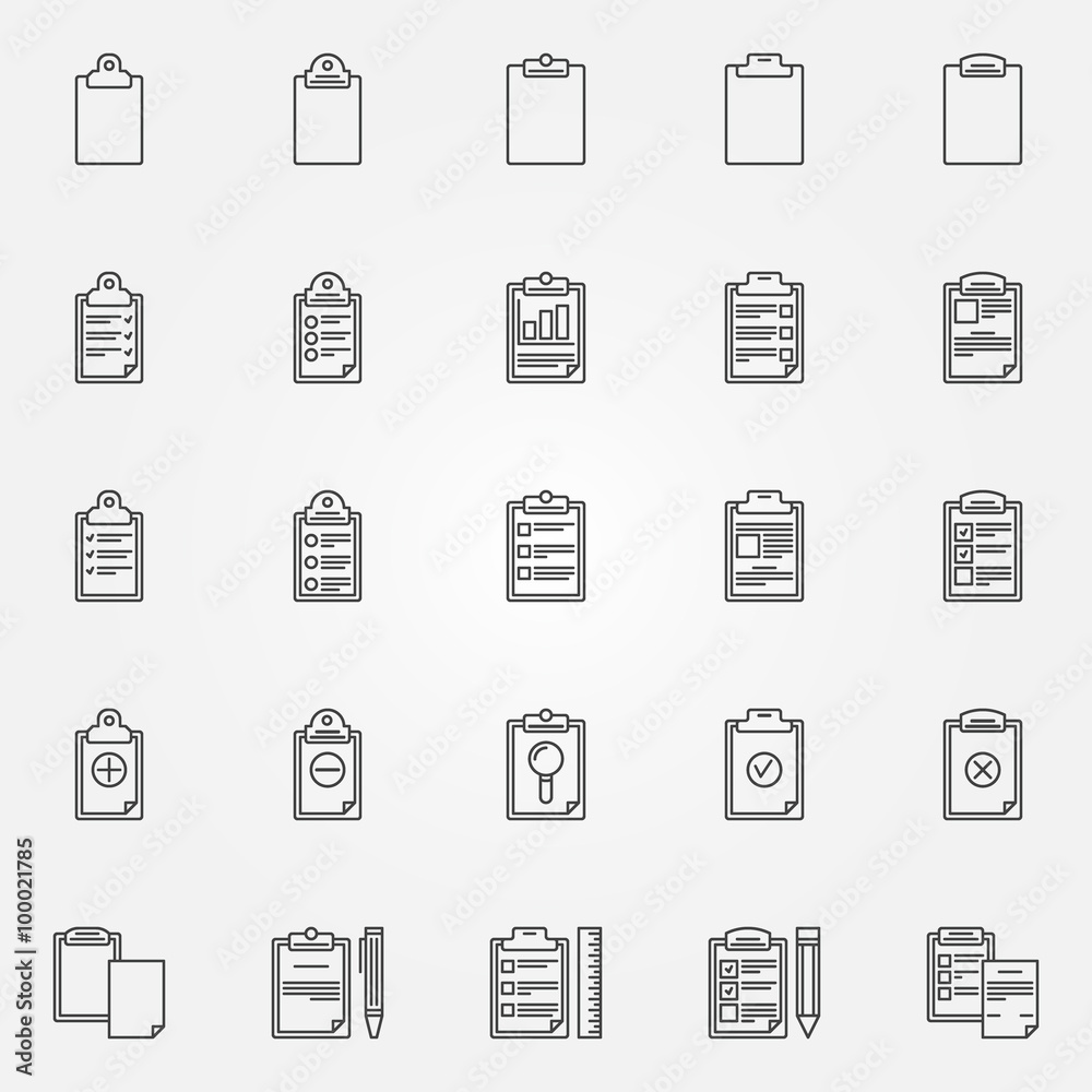 Clipboard icons set