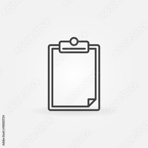 Blank clipboard icon or logo