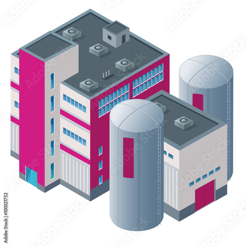 Isometric vector of a meat plant for games