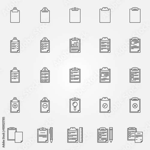 Clipboard icons set