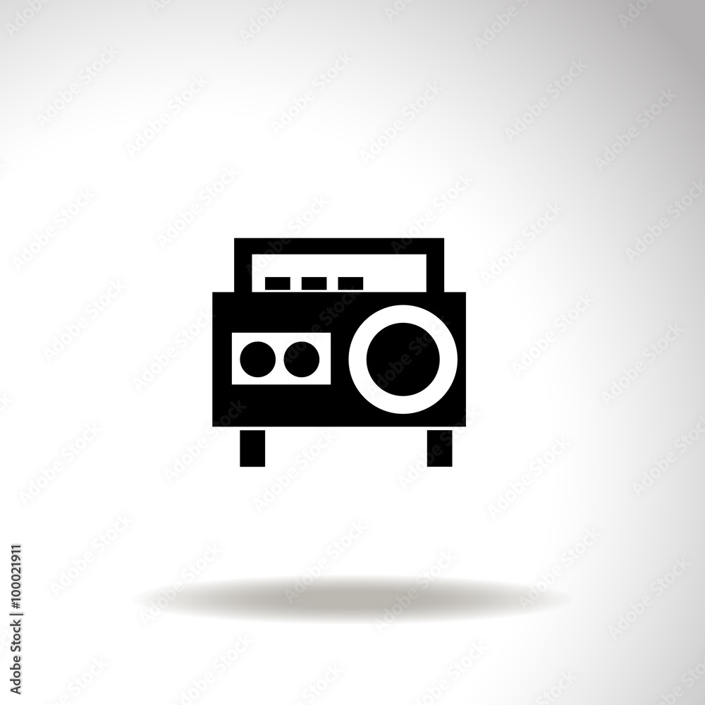 Magnetic cassette player vector icon. Magnetic cassette player vector icon.