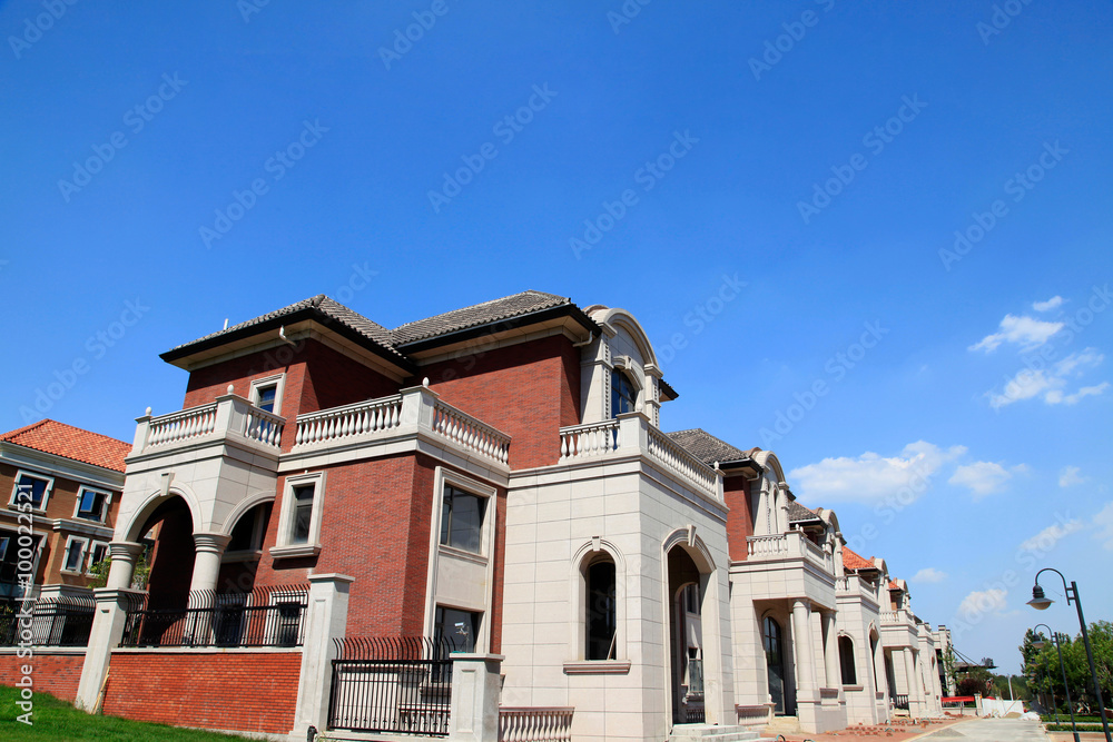 The new villa, under the blue sky