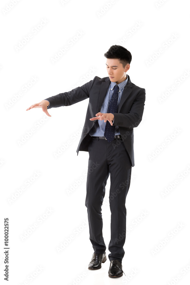 Holding pose of Asian business man Holding pose of Asian business man