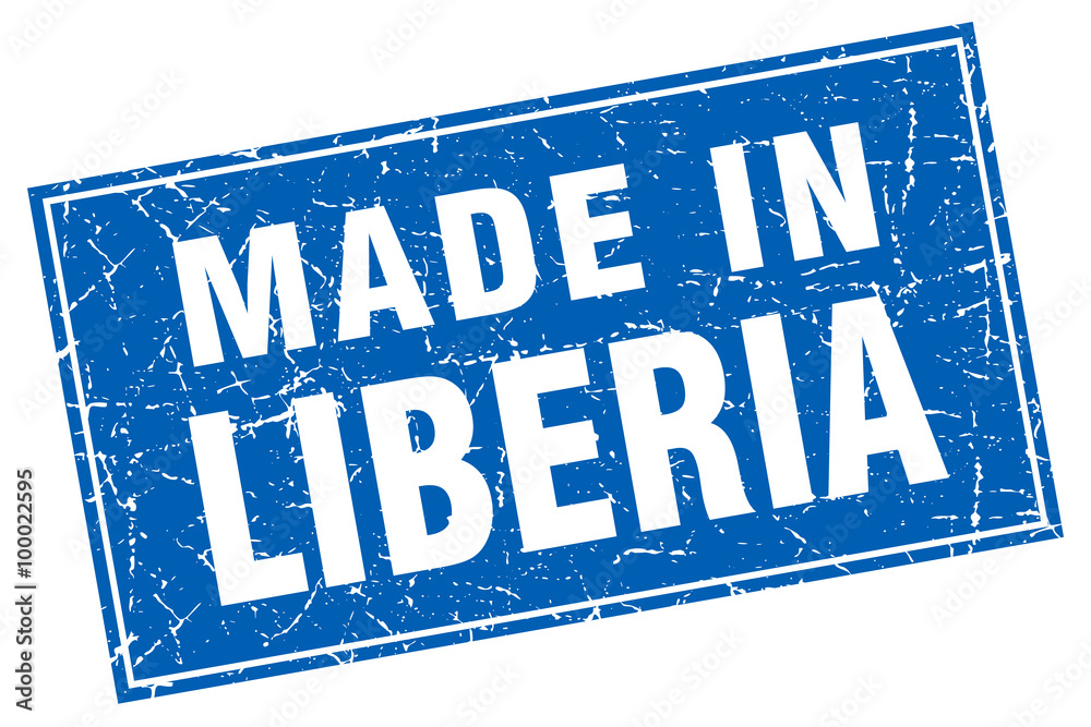 Liberia blue square grunge made in stamp Liberia blue square grunge made in stamp