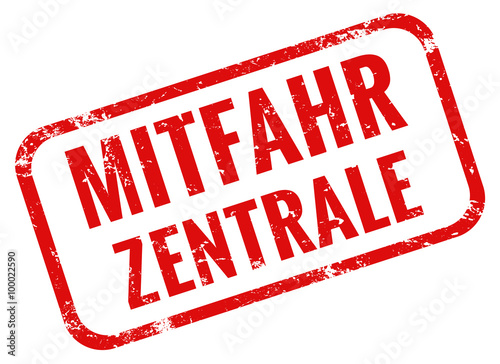 Mitfahrzentrale Stempel rot grunge