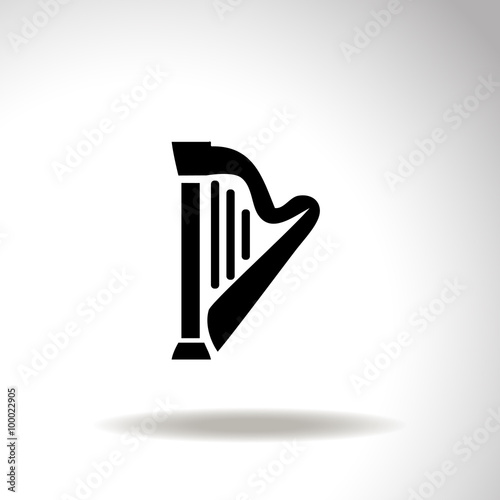 Harp vector icon.