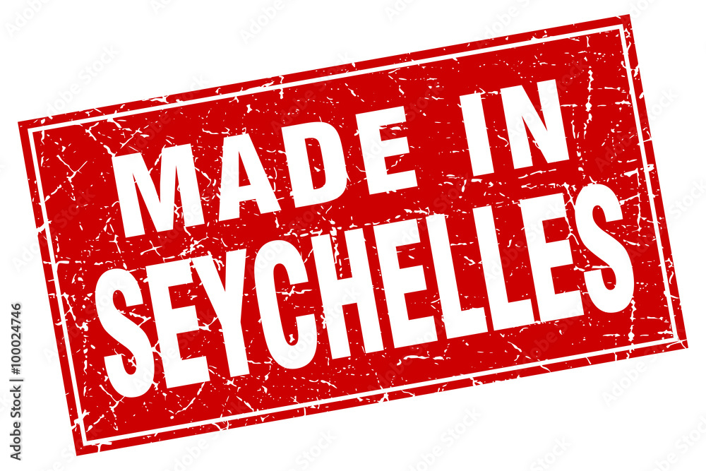 Seychelles red square grunge made in stamp Seychelles red square grunge made in stamp