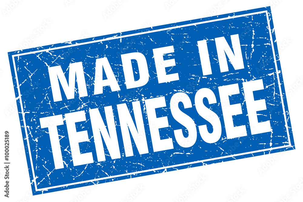 Tennessee blue square grunge made in stamp Tennessee blue square grunge made in stamp