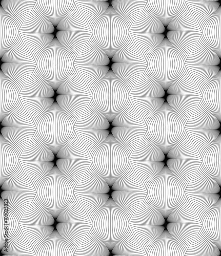 Vector seamless texture. Geometric abstract background. Monochrome pattern with fantastic figures. © alla_ko