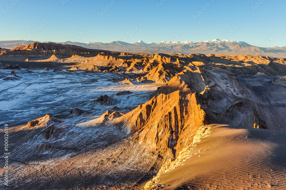 Sunset in the Moon Valley in the Atacama Desert, Chile