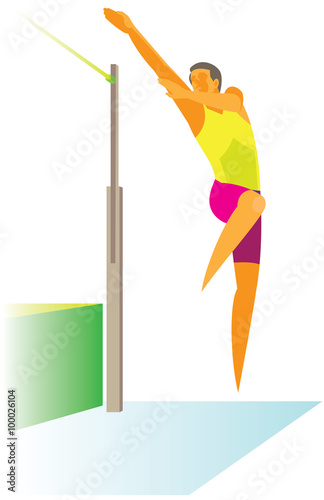 Male is high jumper. Athletics