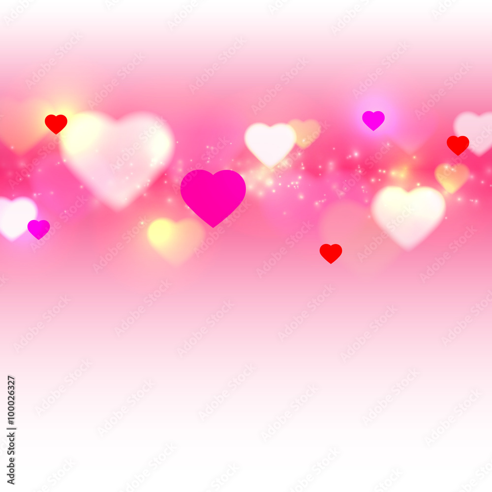 Valentine's Background with Blur Hearts