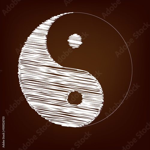 Scrible icon on the brown background