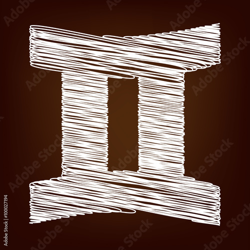 Scrible icon on the brown background