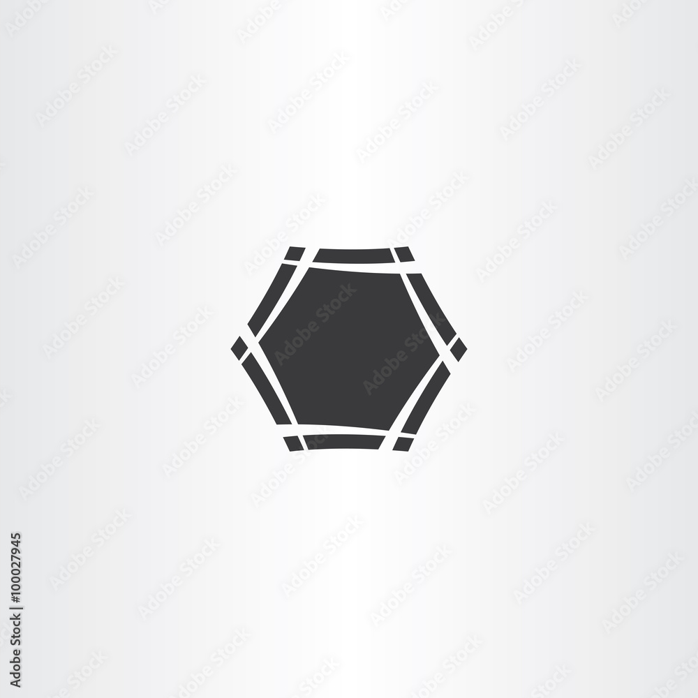 black hexagon frame icon vector sign black hexagon frame icon vector sign