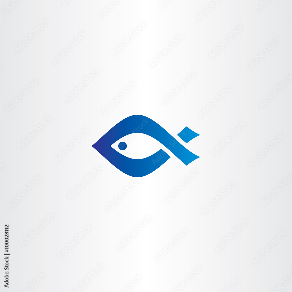 blue icon fish logo vector