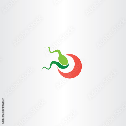 fertilization sperm and egg cell logo vector icon