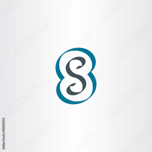 letter s or number 8 eight logo icon vector
