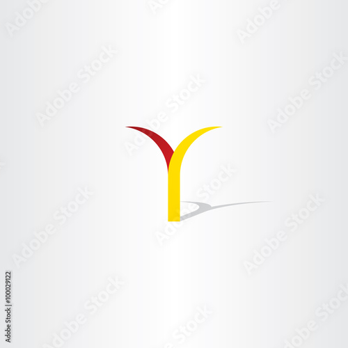 logo y letter y red yellow vector icon