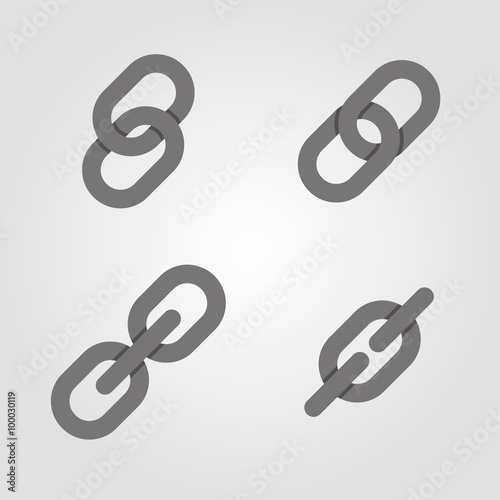 Links symbols icons set 