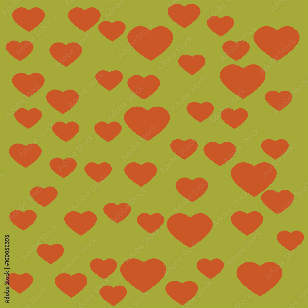 Red Heart with yellow background