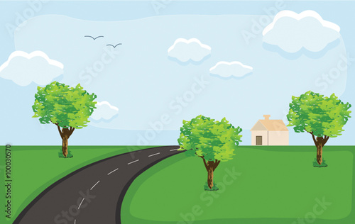 nature and village road