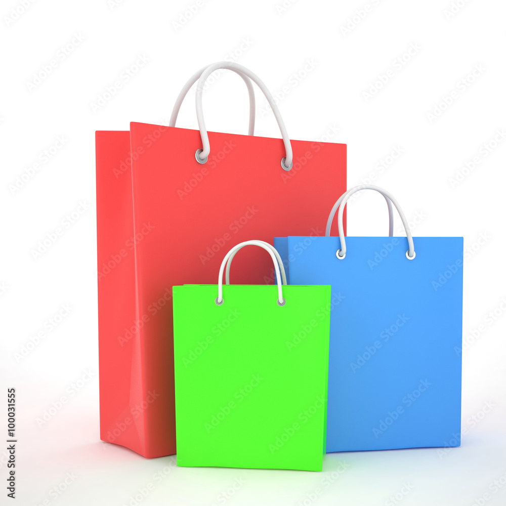Paper Shopping Bags isolated on white background Paper Shopping Bags isolated on white background