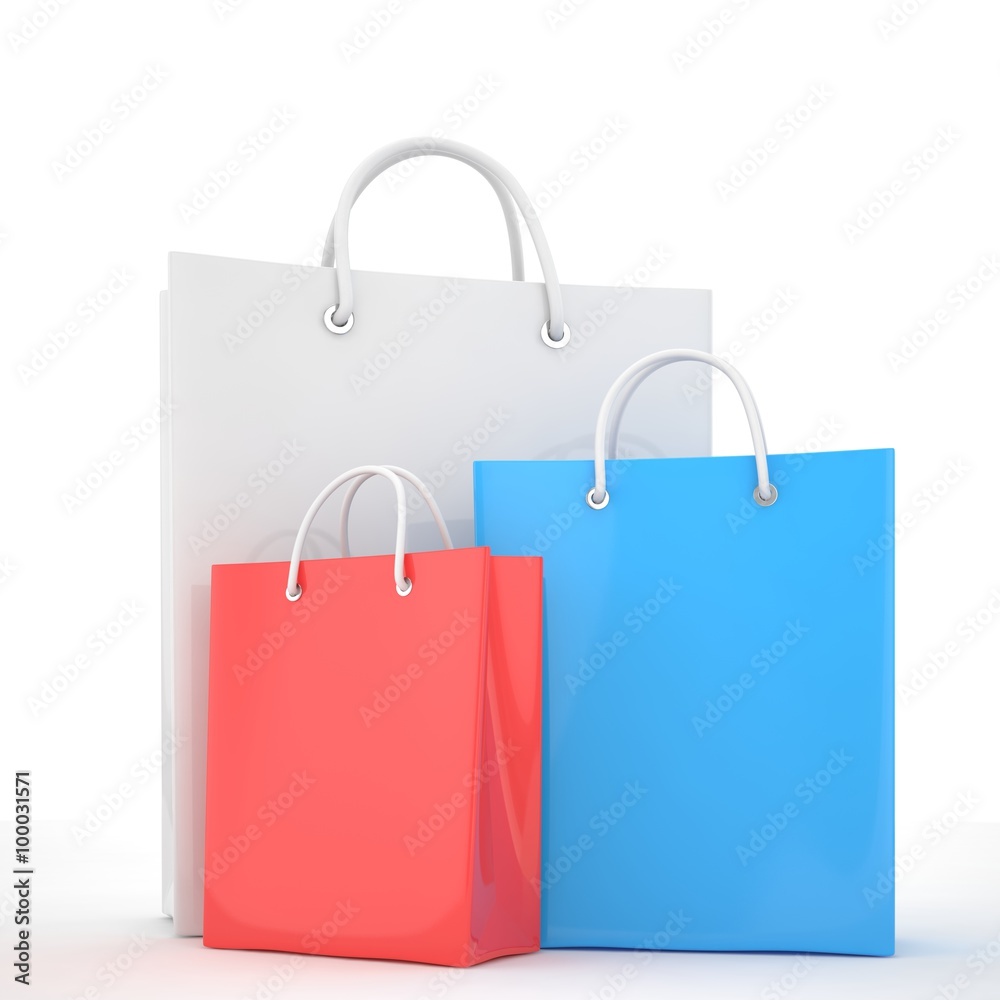 Paper Shopping Bags isolated on white background Paper Shopping Bags isolated on white background