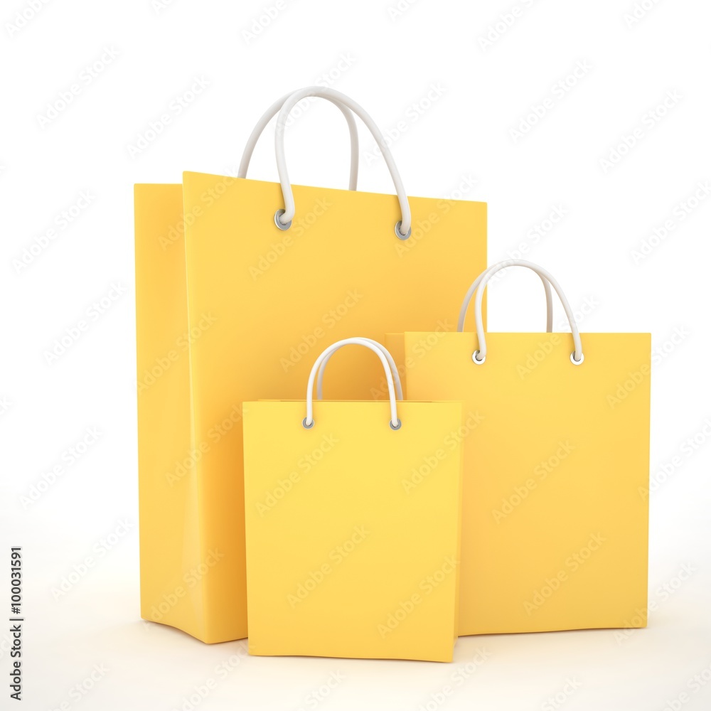 Paper Shopping Bags isolated on white background Paper Shopping Bags isolated on white background