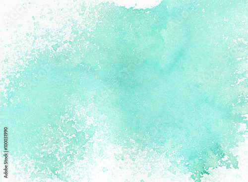Light abstract blue painted watercolor splashes background