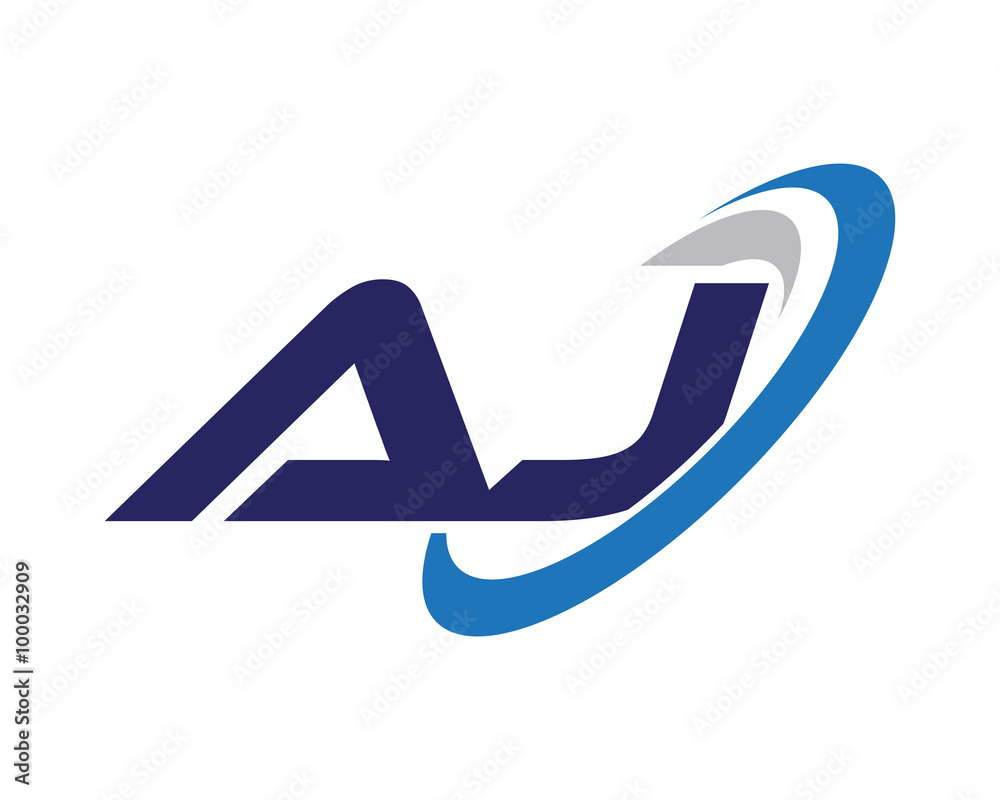 AJ Letter Swoosh Business Logo AJ Letter Swoosh Business Logo