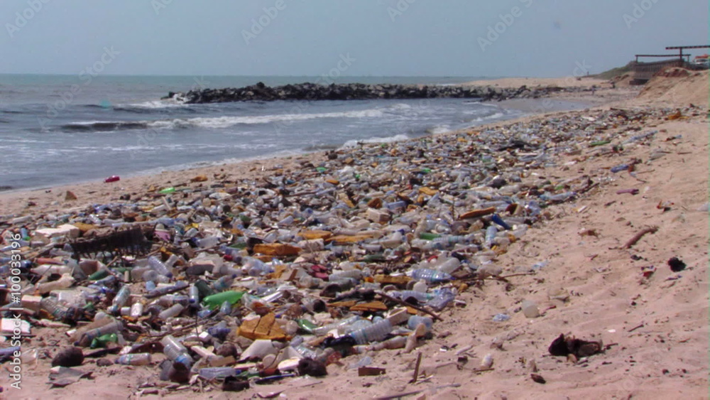 Polluted beach in Africa.