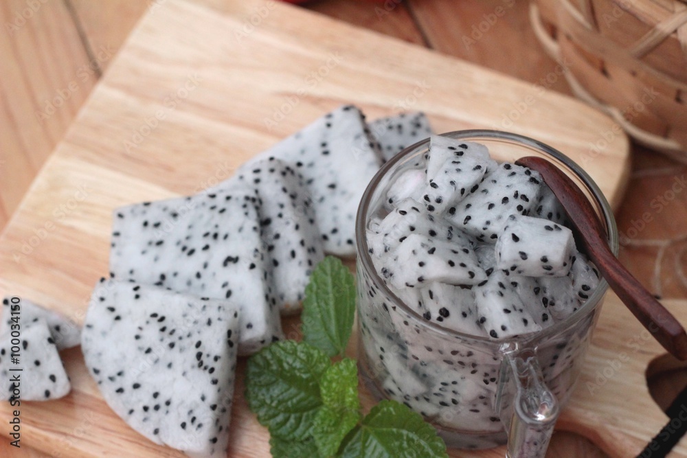 Obraz premium Dragon fruit and smoothie of delicious.