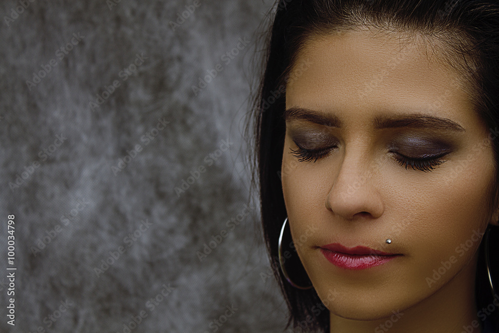 woman with closed eyes close-up woman with closed eyes close-up
