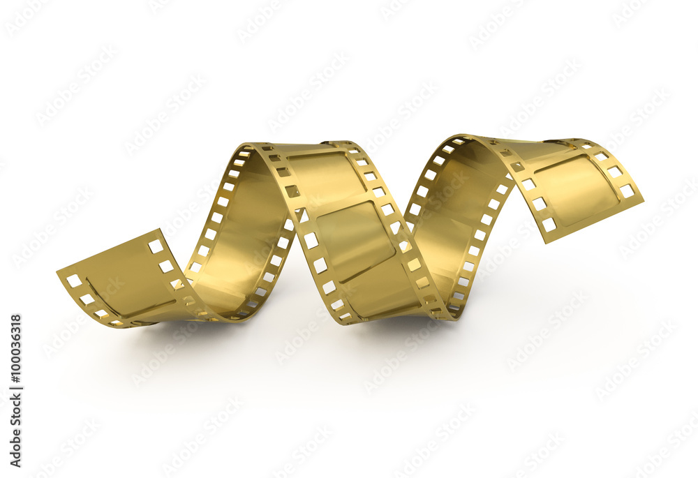 Golden film reel StockIllustration Adobe Stock