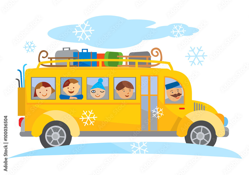 Winter school bus school trip cartoon. Cartoon of yellow School bus traveling on a winter school trip. Vector available. Stock Vector | Adobe Stock Winter school bus school trip cartoon. Cartoon of yellow School bus traveling on a winter school trip. Vector available. Stock Vector | Adobe Stock