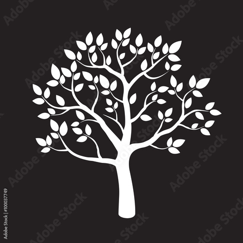 White Tree. Vector Illustration.