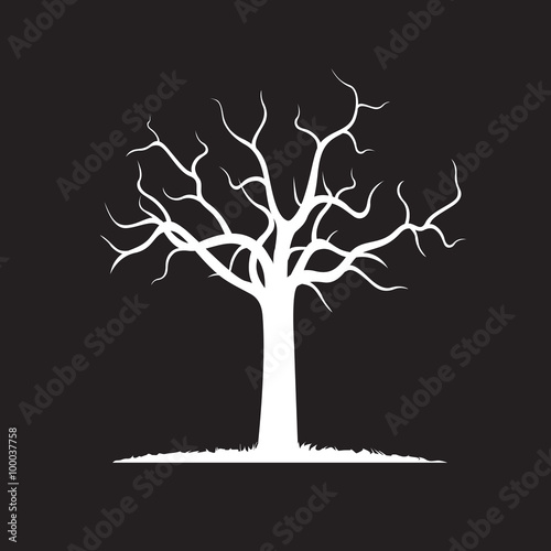 White Tree. Vector Illustration.