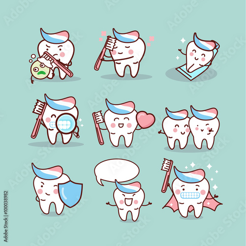 cute cartoon tooth brush concept