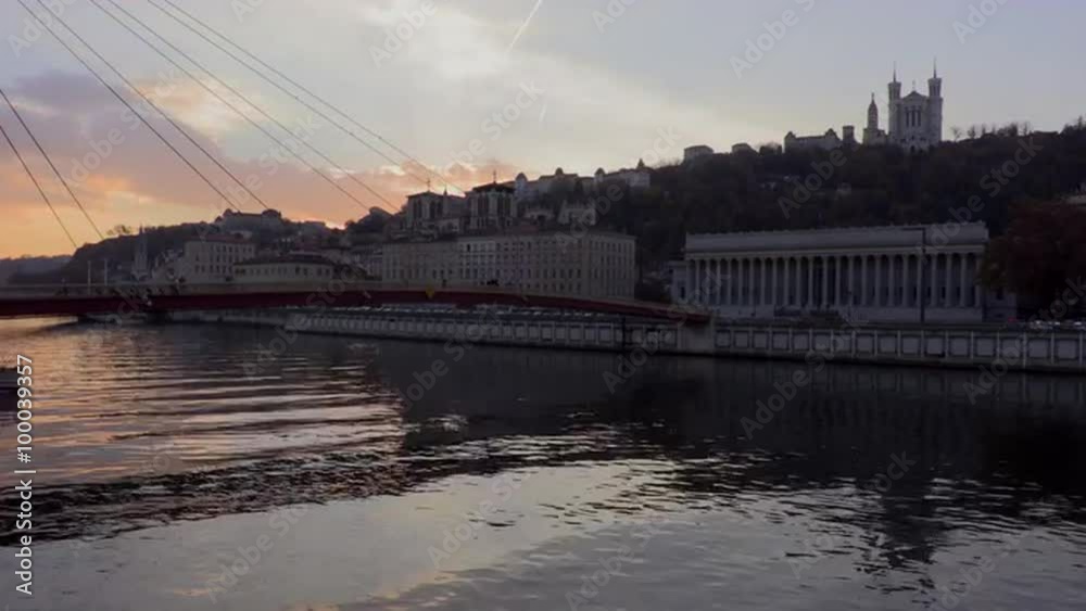 Lyon dusk, 4k timelapse