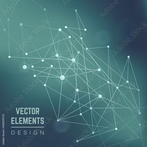 Molecule structure. Connection chemistry, science and research, technology illustration . Abstract vector background