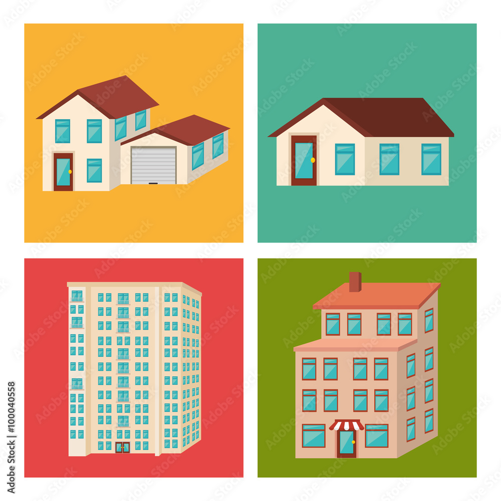 Urban buildings graphic Urban buildings graphic