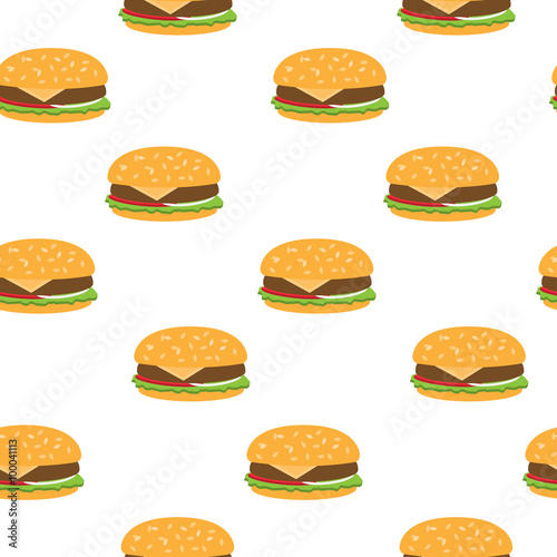 Seamless pattern with burgers.