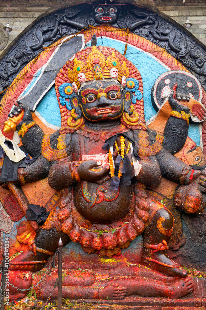 Kal Bhairav statue at Durbar Square in Kathmandu, Nepal