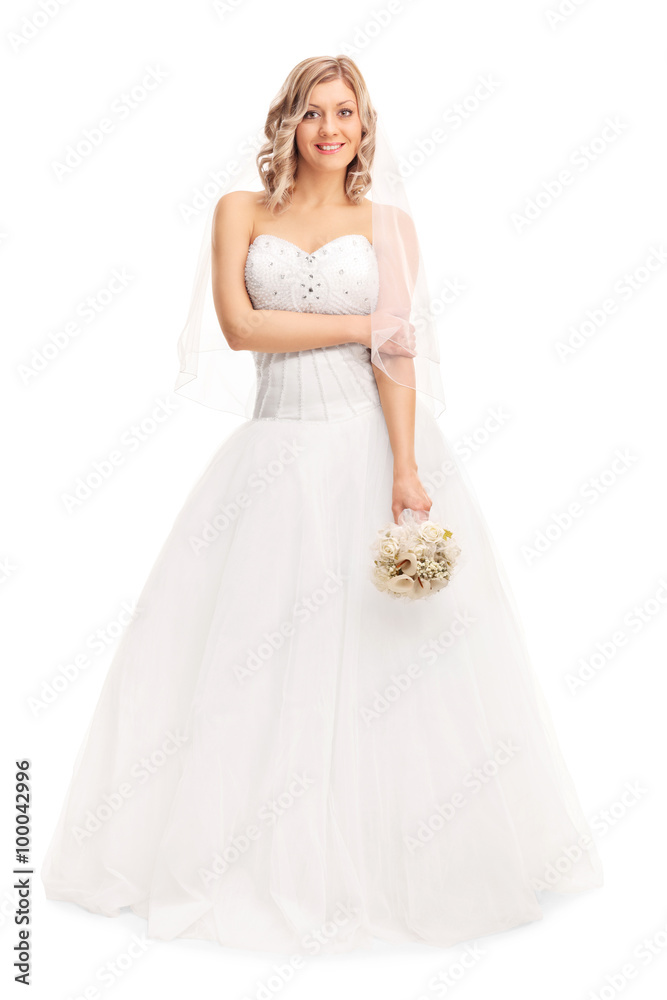 Beautiful woman in a white wedding dress Beautiful woman in a white wedding dress