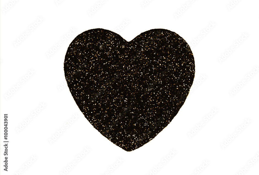 black glitter heart on white background Stock Photo Adobe Stock