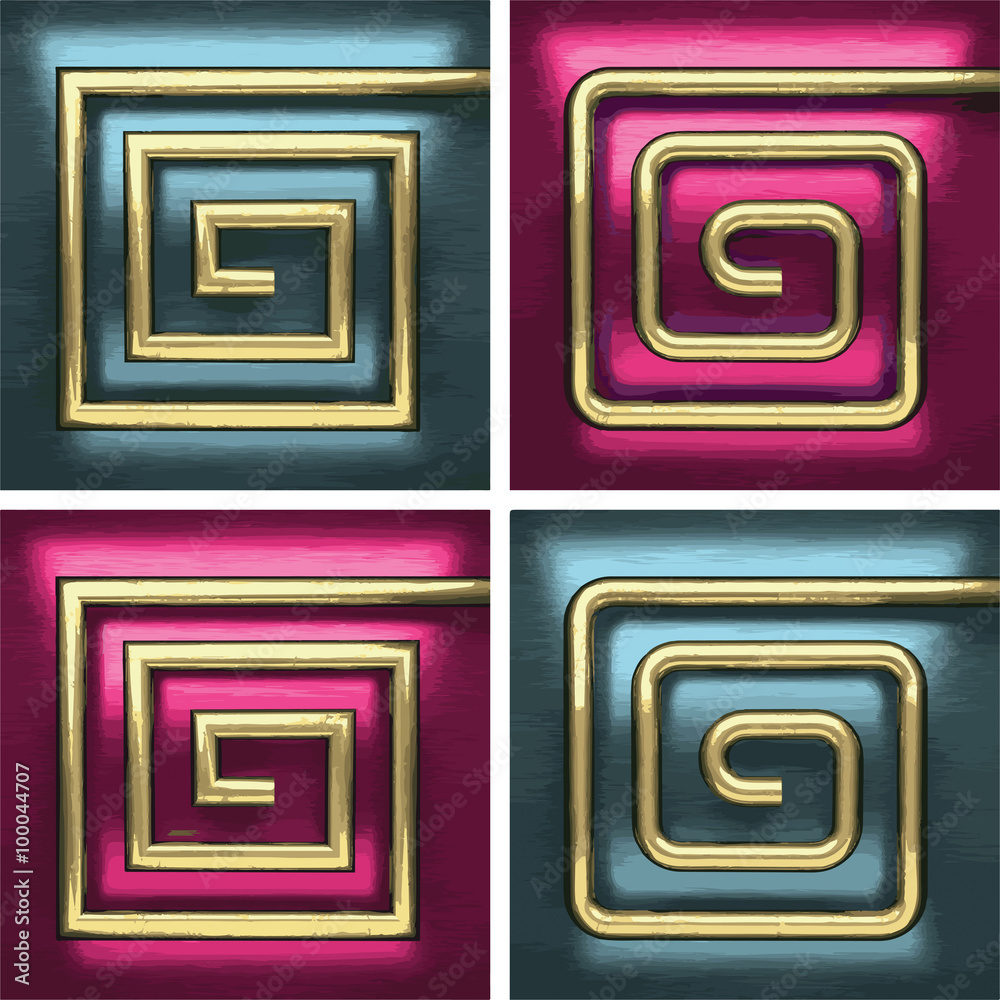 vector metal background set with golden element vector metal background set with golden element