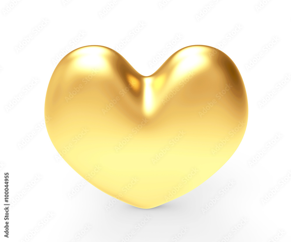 Heart of gold isolated on a white background Heart of gold isolated on a white background