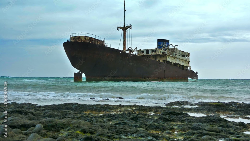 Mysterious abandoned ship in Lanzarote, Spain Mysterious abandoned ship in Lanzarote, Spain