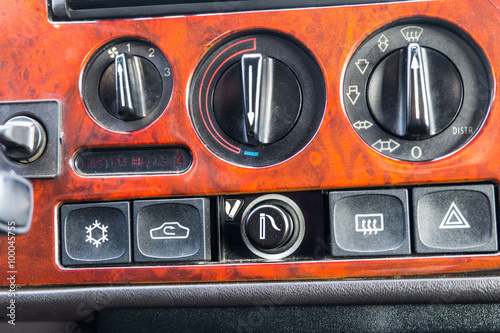 Console of vintage car